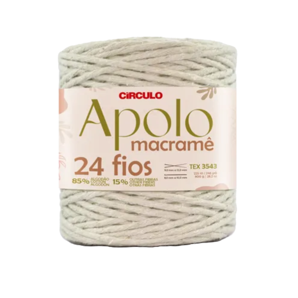 Barbante Apolo Macramê Círculo 24 fios 800g - 20 - Natural