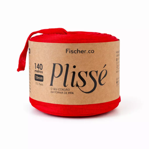 Fio Fita de Malha Plissé 10mm Fischer 140m - 20086 - Cereja